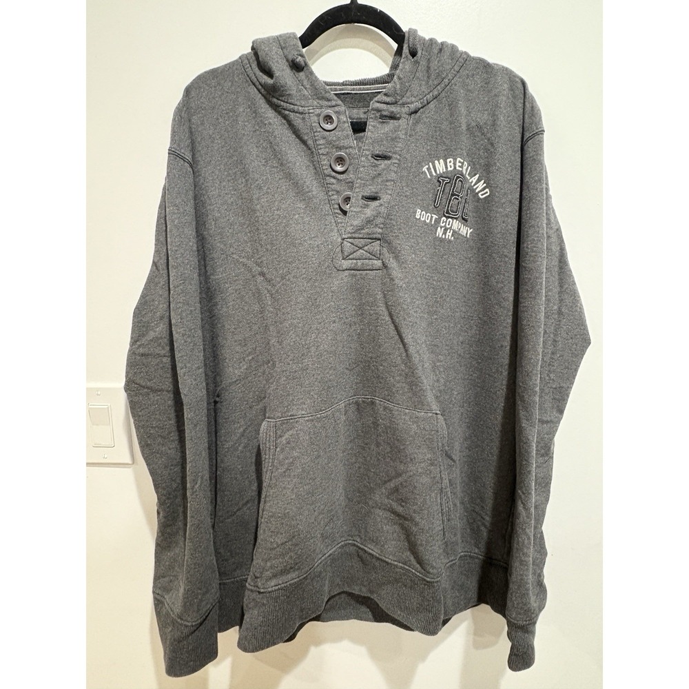 Timberland Dark Grey Men's Pullover Hoodie With Logo Size XL - Picture 4 of 4